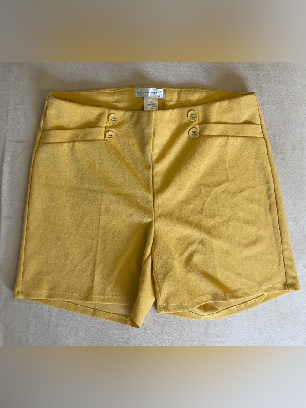 Retrology Mustard Yellow High Waisted Sailor Shorts Size Medium